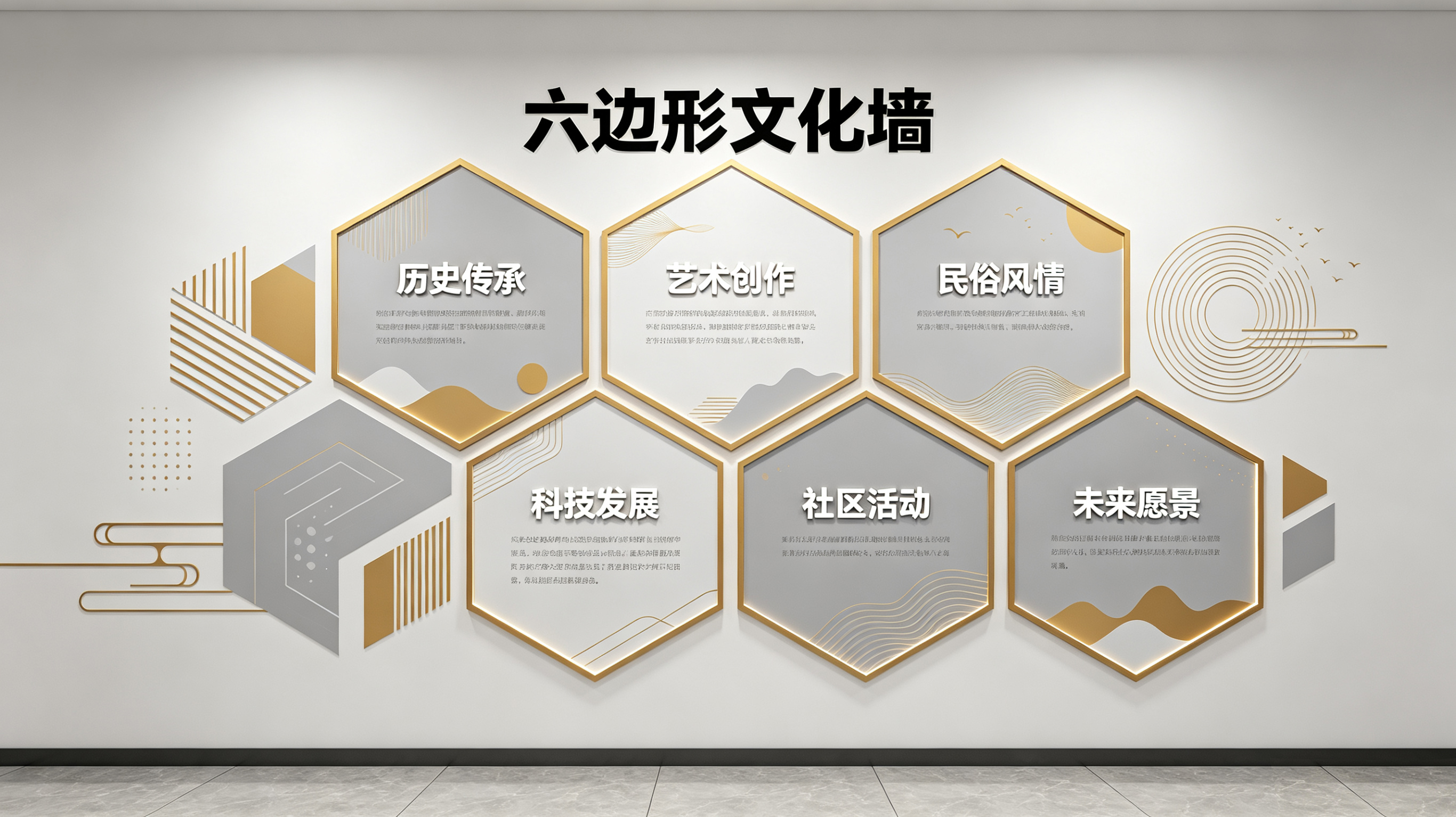 保山企业文化墙 | 六边形信息美学